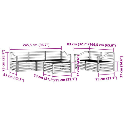 vidaXL Outdoor Sofa Set 6 pcs Natural Solid Acacia Wood