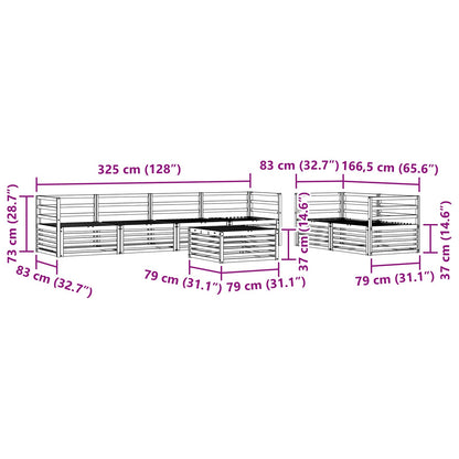vidaXL Outdoor Sofa Set 7 pcs Natural Solid Acacia Wood