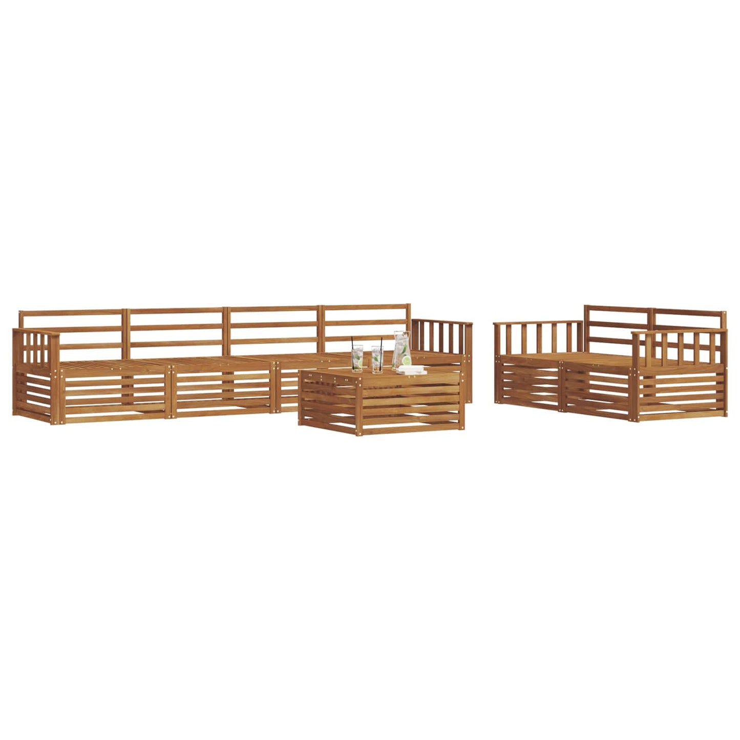 vidaXL Outdoor Sofa Set 7 pcs Natural Solid Acacia Wood