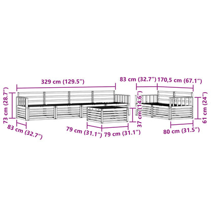 vidaXL Outdoor Sofa Set 7 pcs Natural Solid Acacia Wood