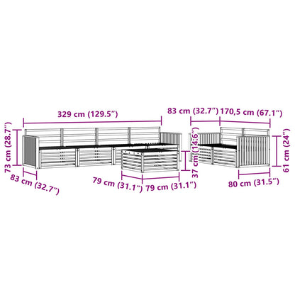 vidaXL Outdoor Sofa Set 7 pcs Natural Solid Acacia Wood
