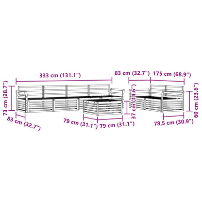 vidaXL Outdoor Sofa Set 7 pcs Natural Solid Acacia Wood