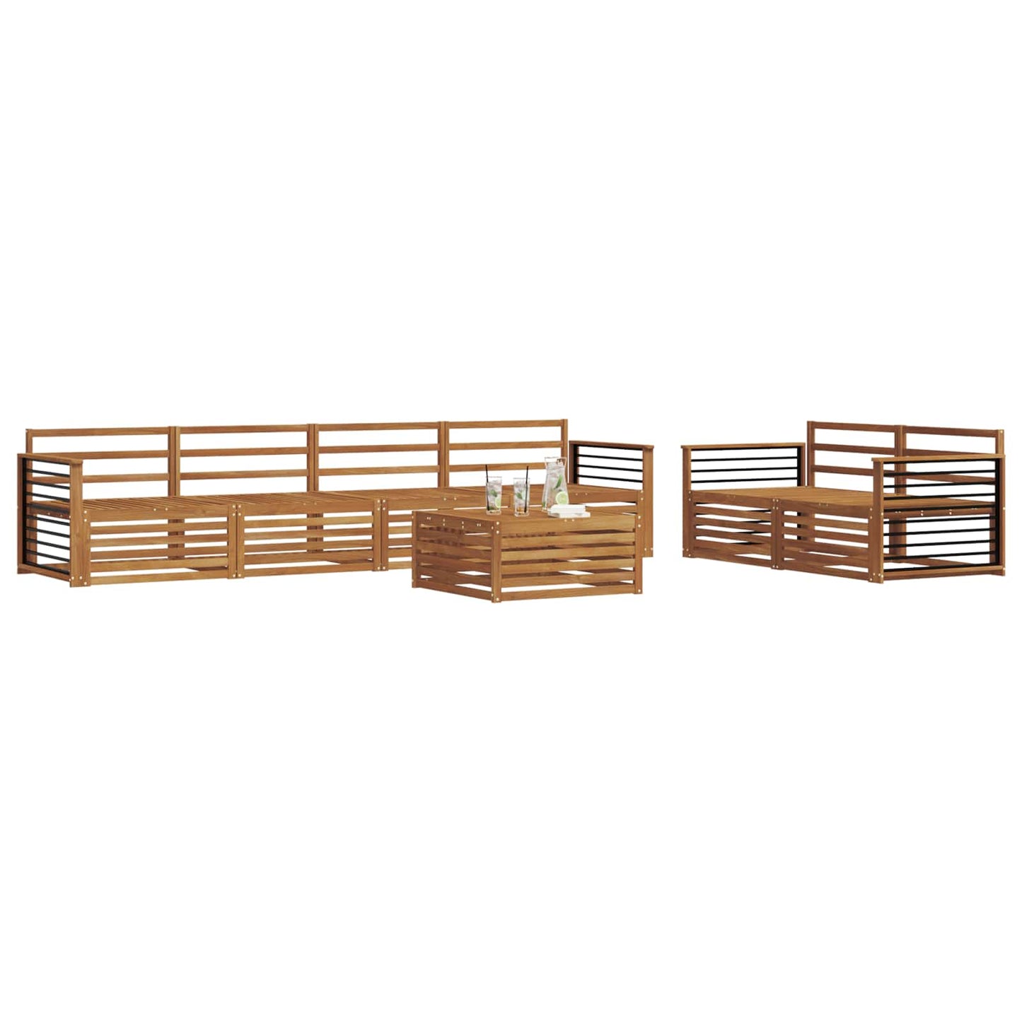vidaXL Outdoor Sofa Set 7 pcs Natural Solid Acacia Wood