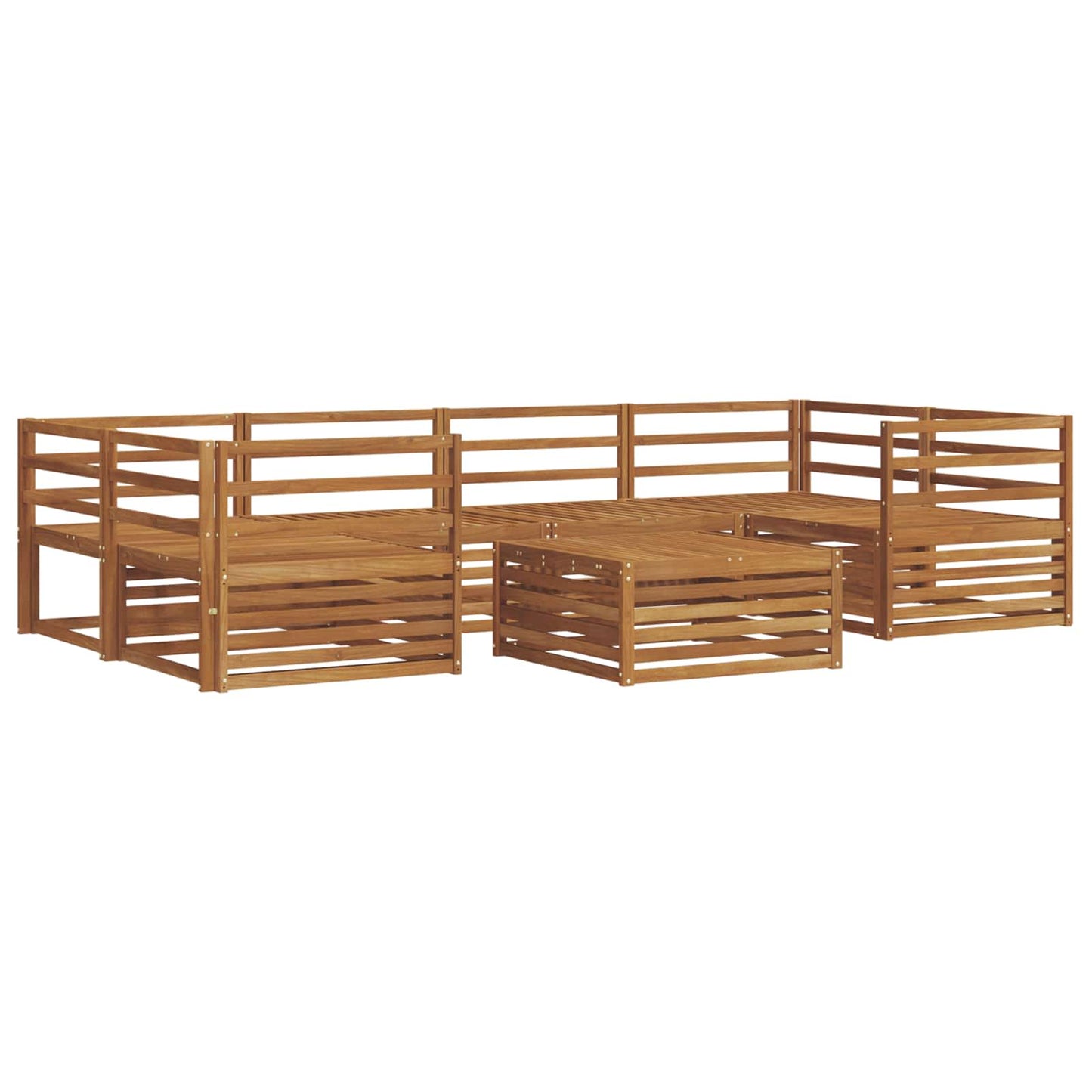 vidaXL Outdoor Sofa Set 7 pcs Natural Solid Acacia Wood