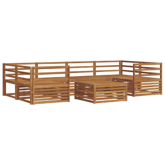 vidaXL Outdoor Sofa Set 7 pcs Natural Solid Acacia Wood
