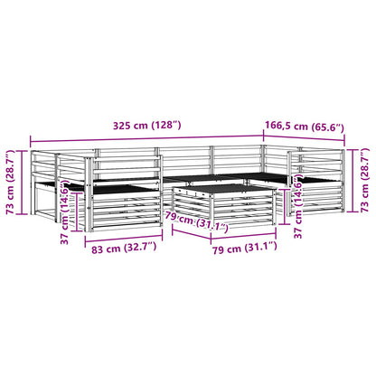 vidaXL Outdoor Sofa Set 7 pcs Natural Solid Acacia Wood