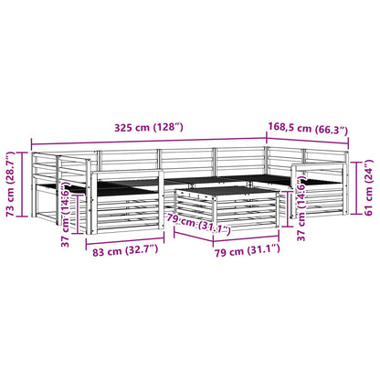 vidaXL Outdoor Sofa Set 7 pcs Natural Solid Acacia Wood