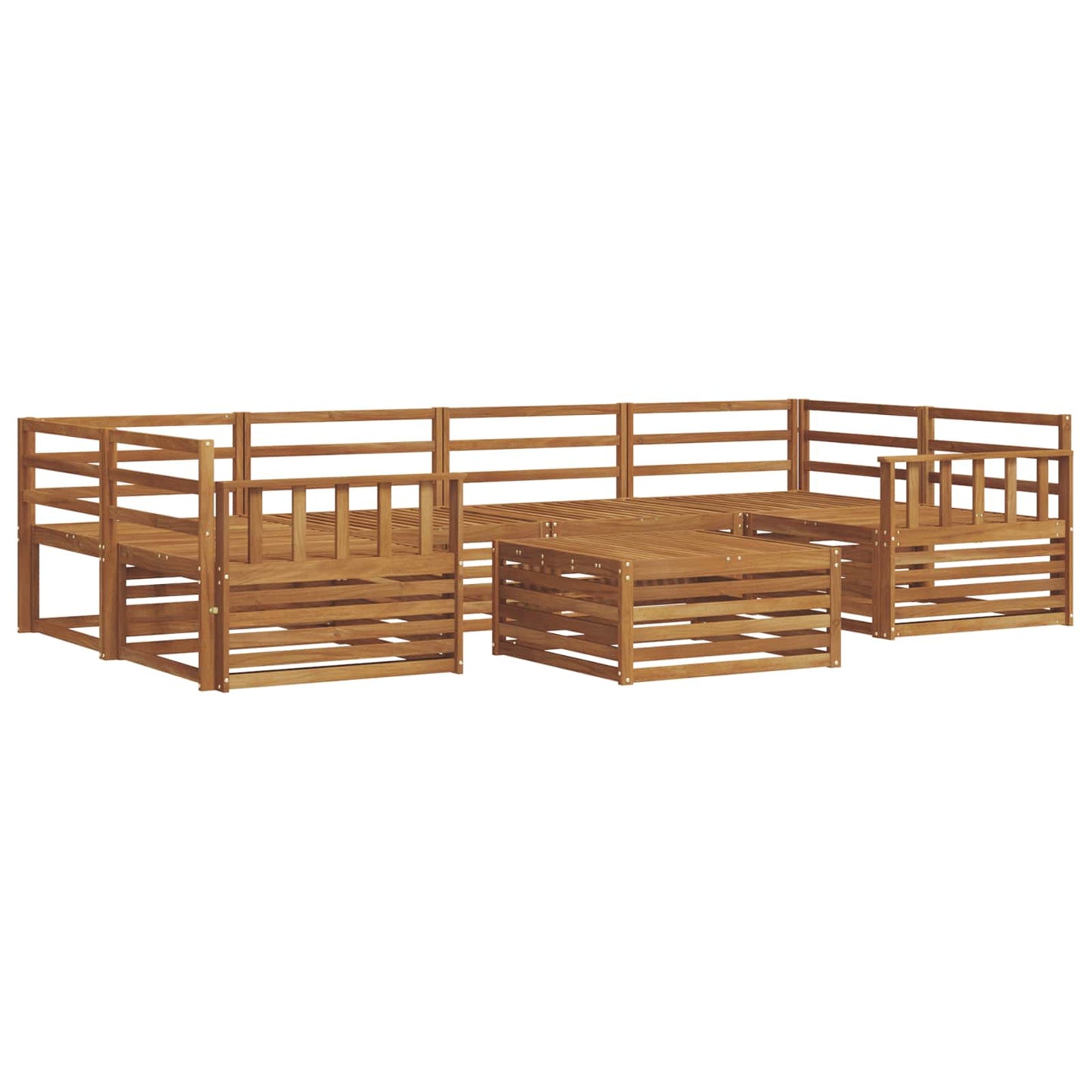 vidaXL Outdoor Sofa Set 7 pcs Natural Solid Acacia Wood
