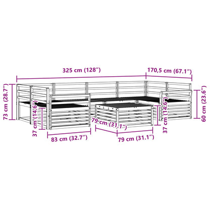 vidaXL Outdoor Sofa Set 7 pcs Natural Solid Acacia Wood