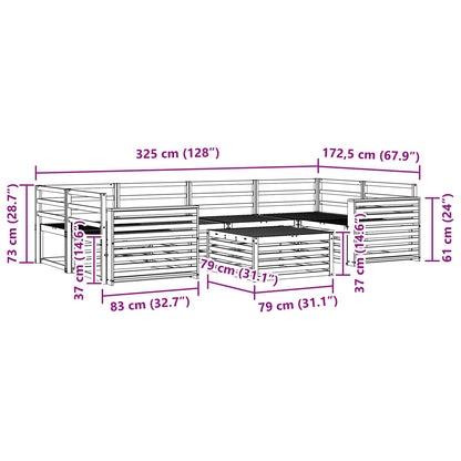 vidaXL Outdoor Sofa Set 7 pcs Natural Solid Acacia Wood