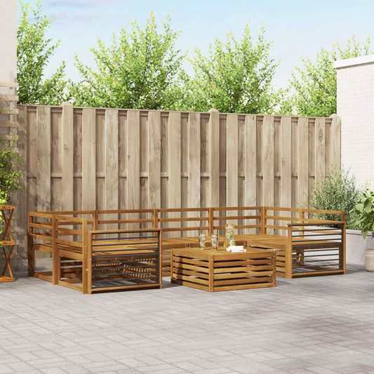 vidaXL Outdoor Sofa Set 7 pcs Natural Solid Acacia Wood