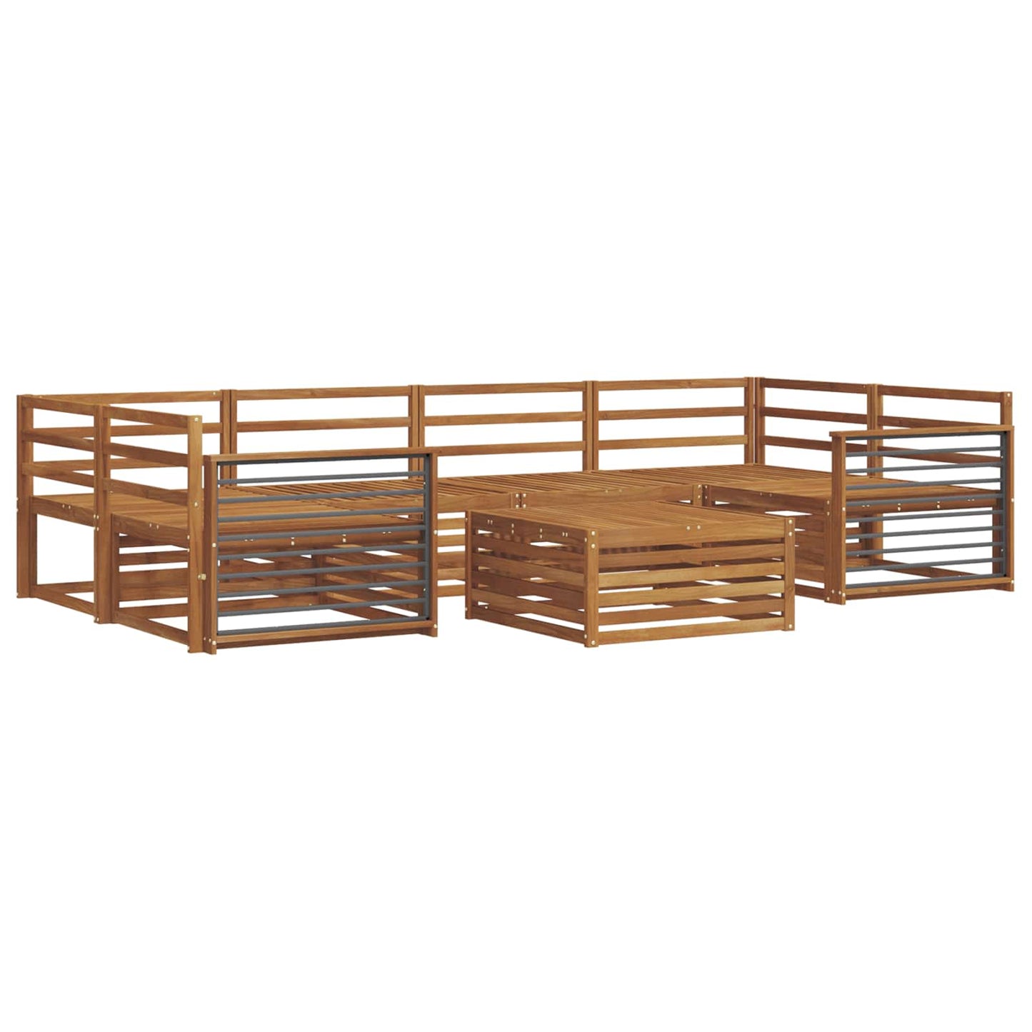 vidaXL Outdoor Sofa Set 7 pcs Natural Solid Acacia Wood