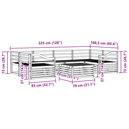 vidaXL Outdoor Sofa Set 7 pcs Natural Solid Acacia Wood