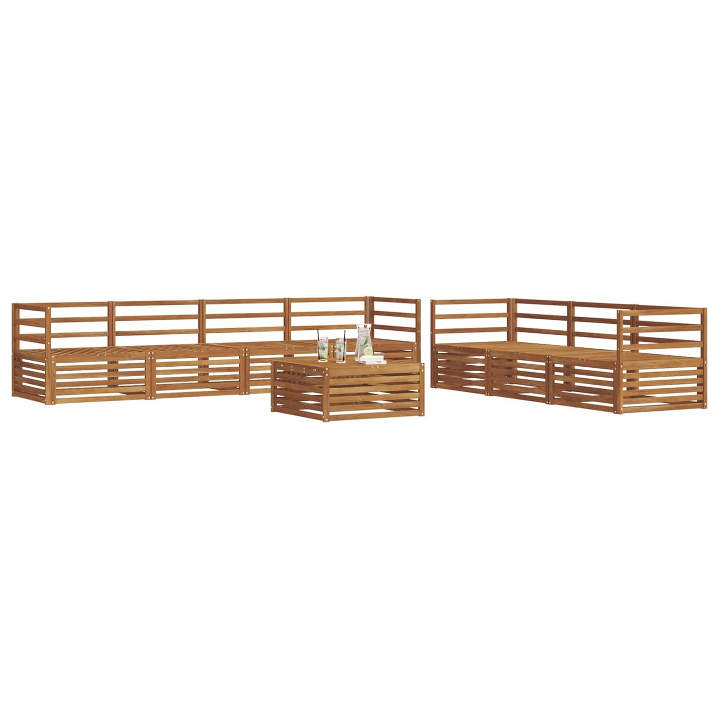 vidaXL Outdoor Sofa Set 8 pcs Natural Solid Acacia Wood