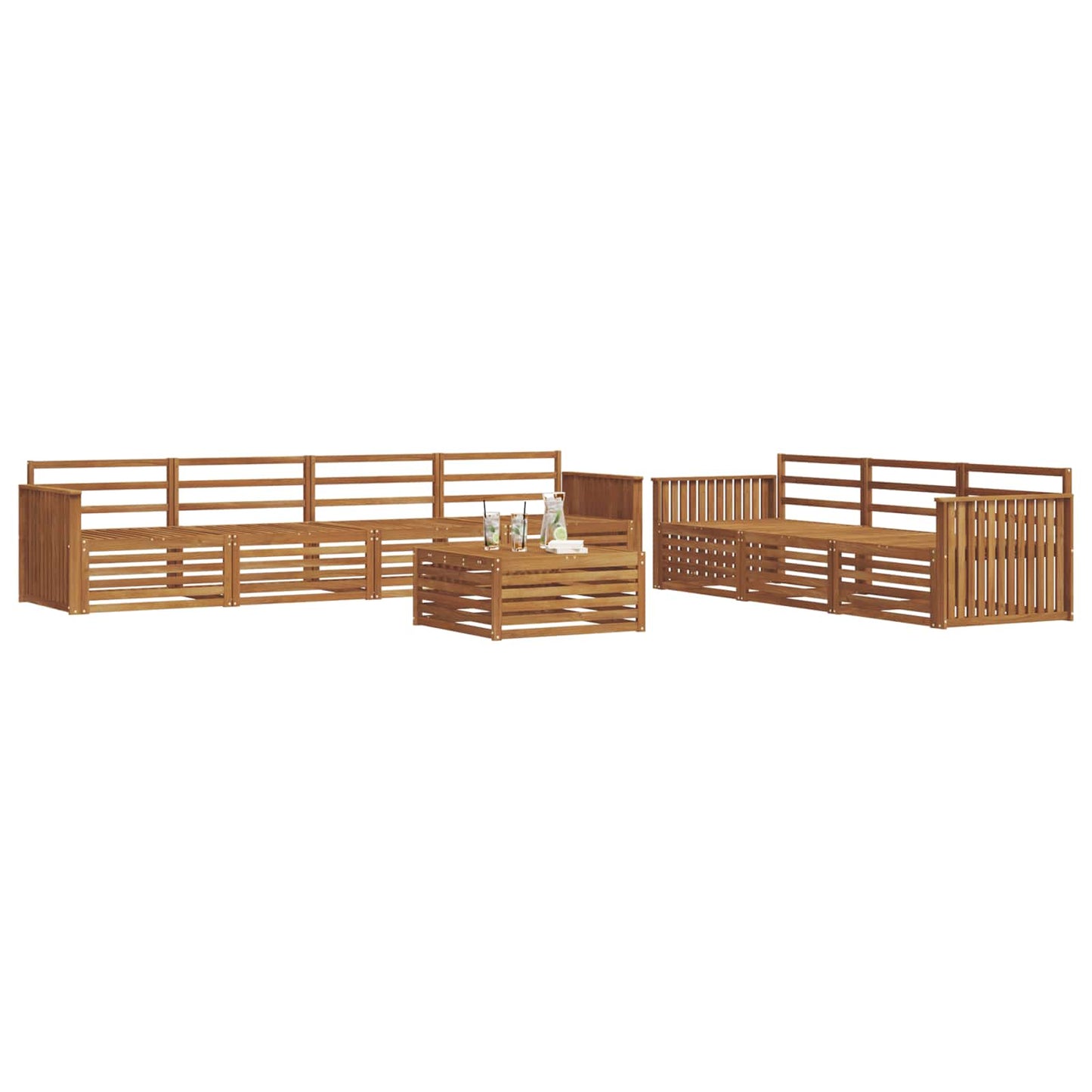 vidaXL Outdoor Sofa Set 8 pcs Natural Solid Acacia Wood