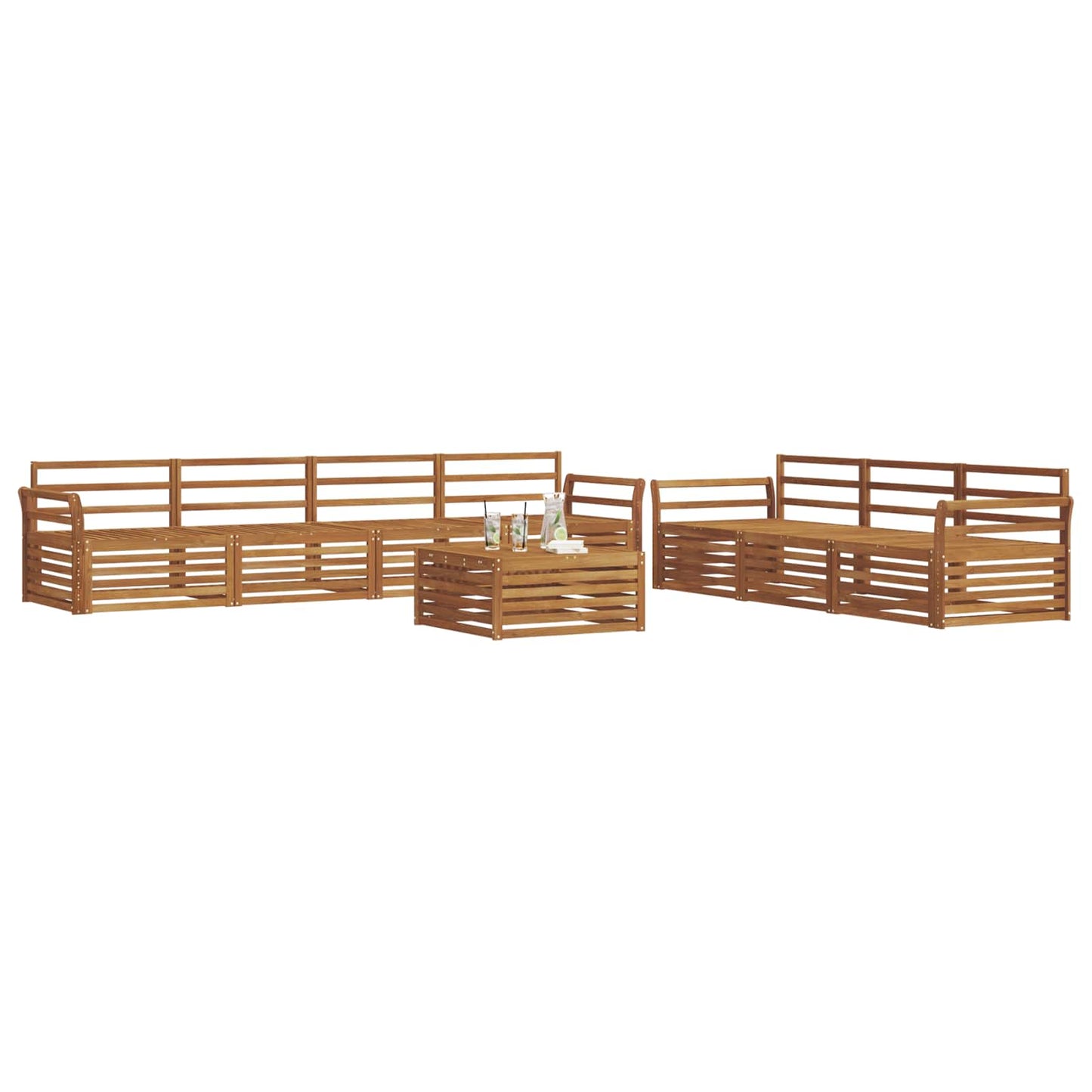 vidaXL Outdoor Sofa Set 8 pcs Natural Solid Acacia Wood