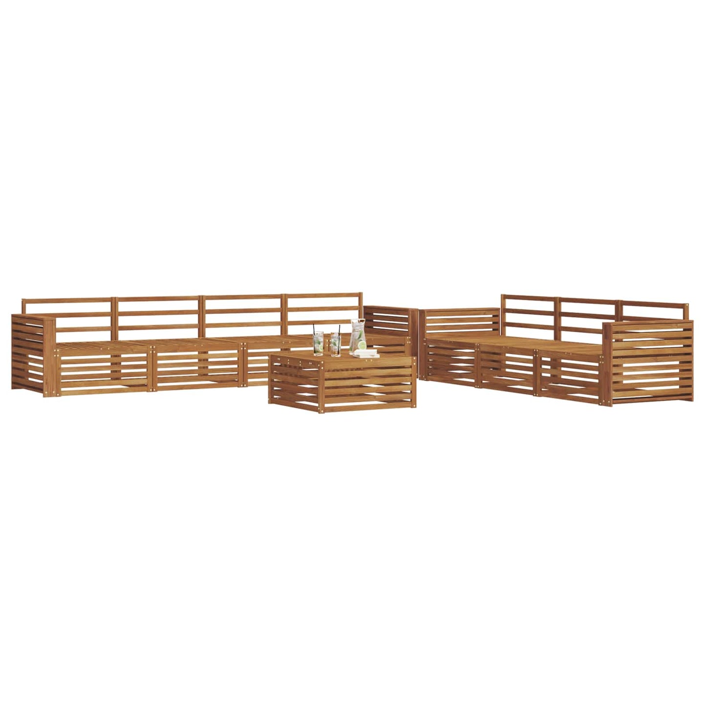 vidaXL Outdoor Sofa Set 8 pcs Natural Solid Acacia Wood