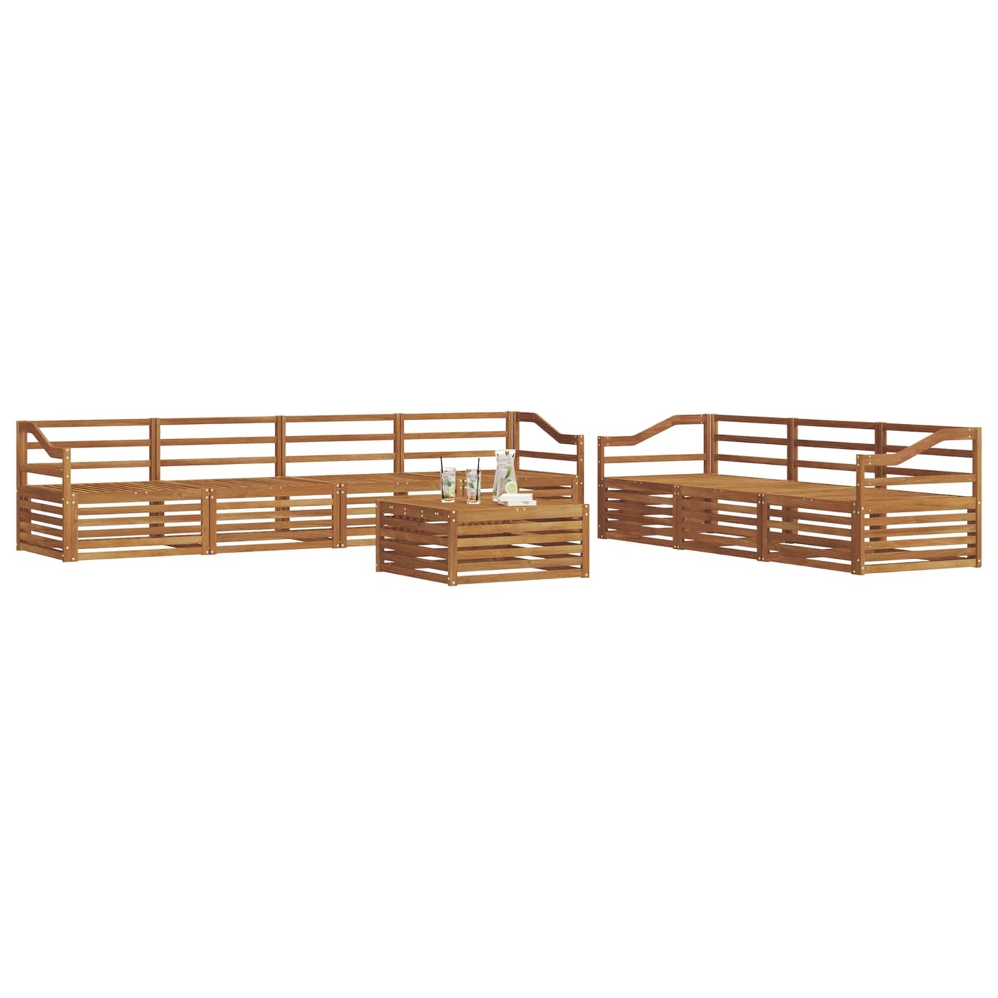 vidaXL Outdoor Sofa Set 8 pcs Natural Solid Acacia Wood