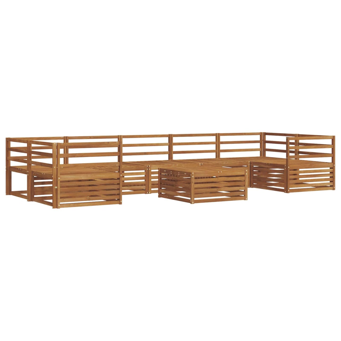 vidaXL Outdoor Sofa Set 8 pcs Natural Solid Acacia Wood