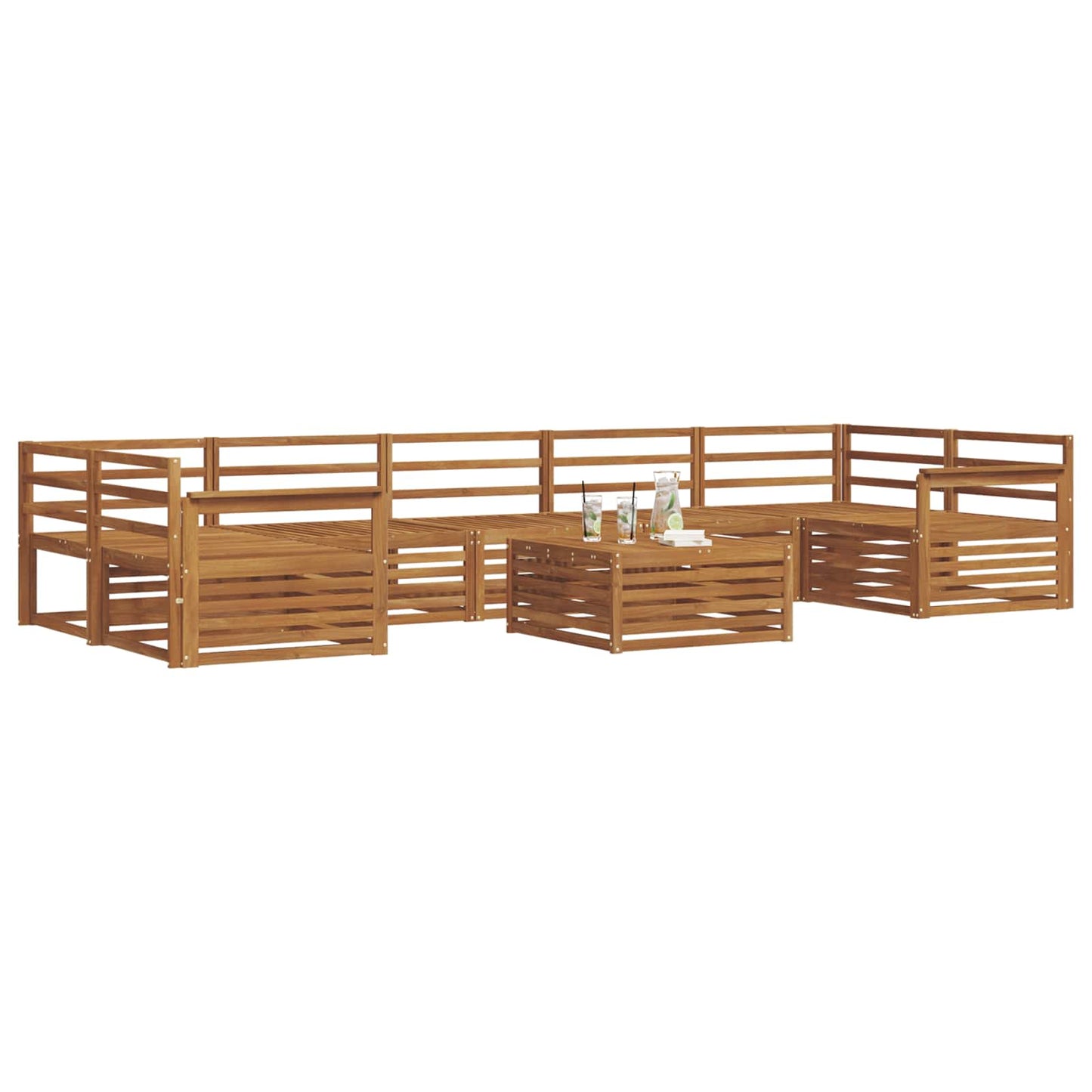 vidaXL Outdoor Sofa Set 8 pcs Natural Solid Acacia Wood