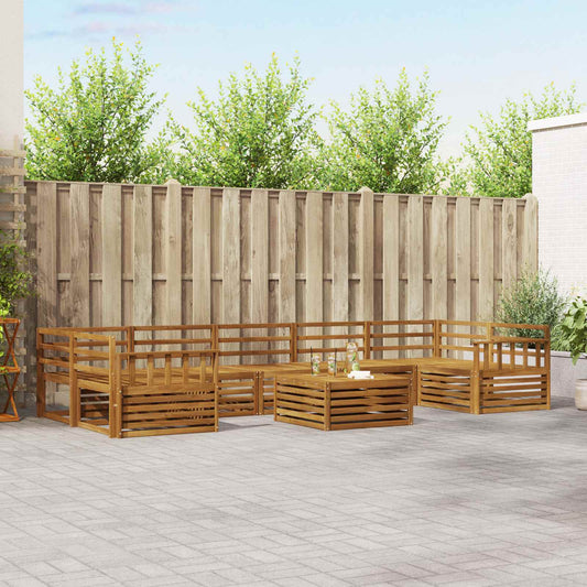 vidaXL Outdoor Sofa Set 8 pcs Natural Solid Acacia Wood