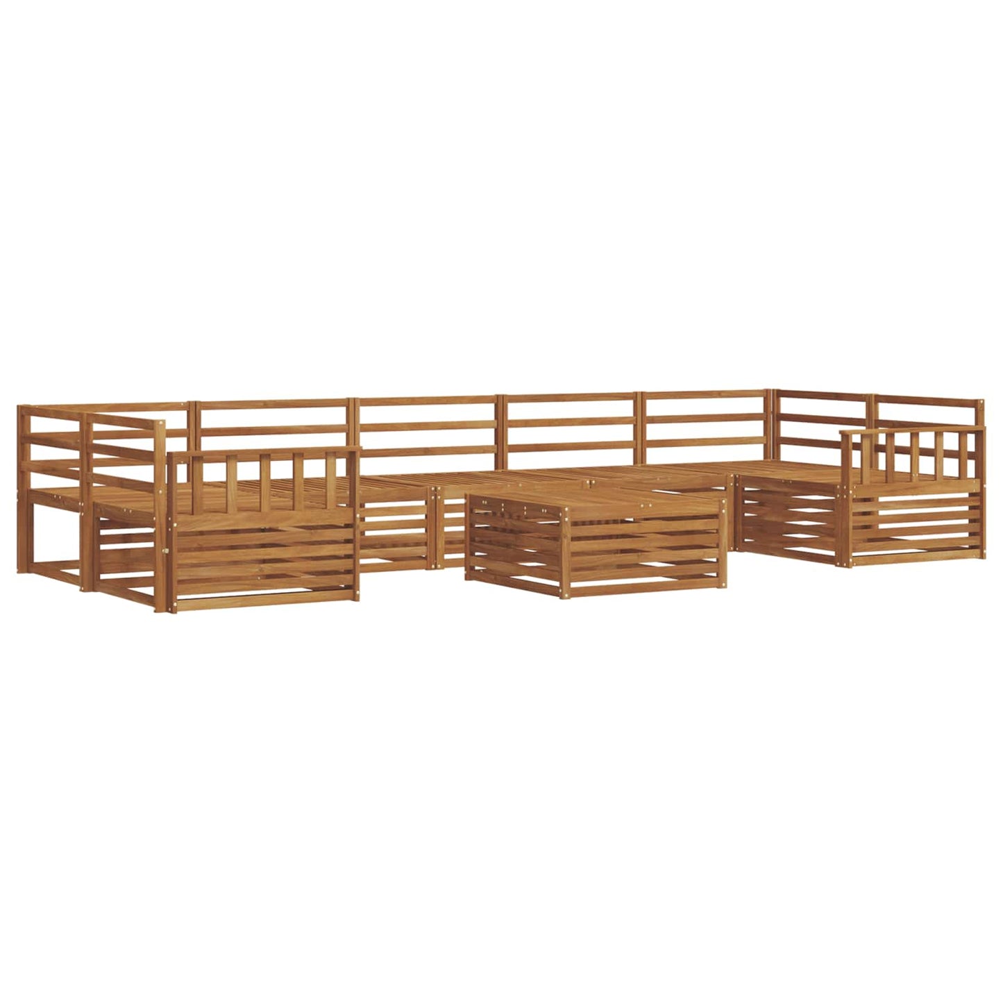 vidaXL Outdoor Sofa Set 8 pcs Natural Solid Acacia Wood