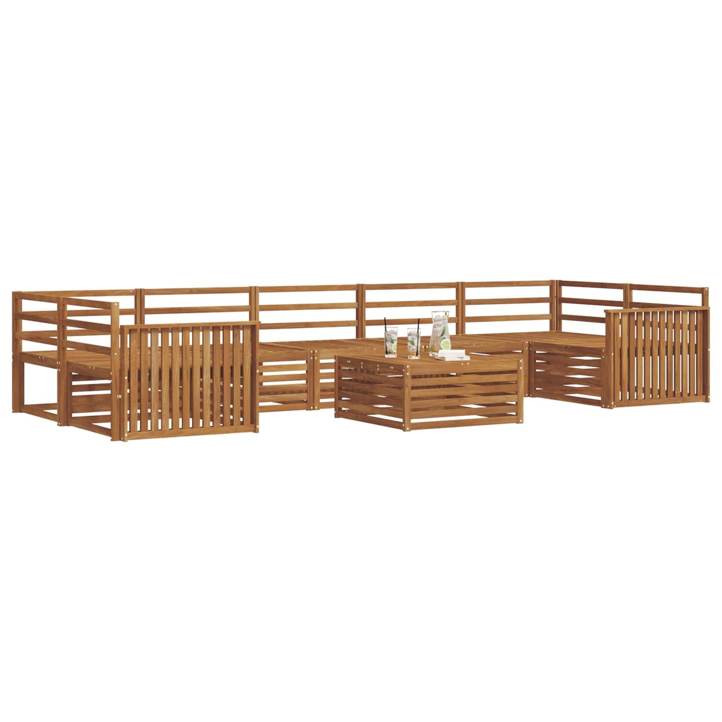 vidaXL Outdoor Sofa Set 8 pcs Natural Solid Acacia Wood