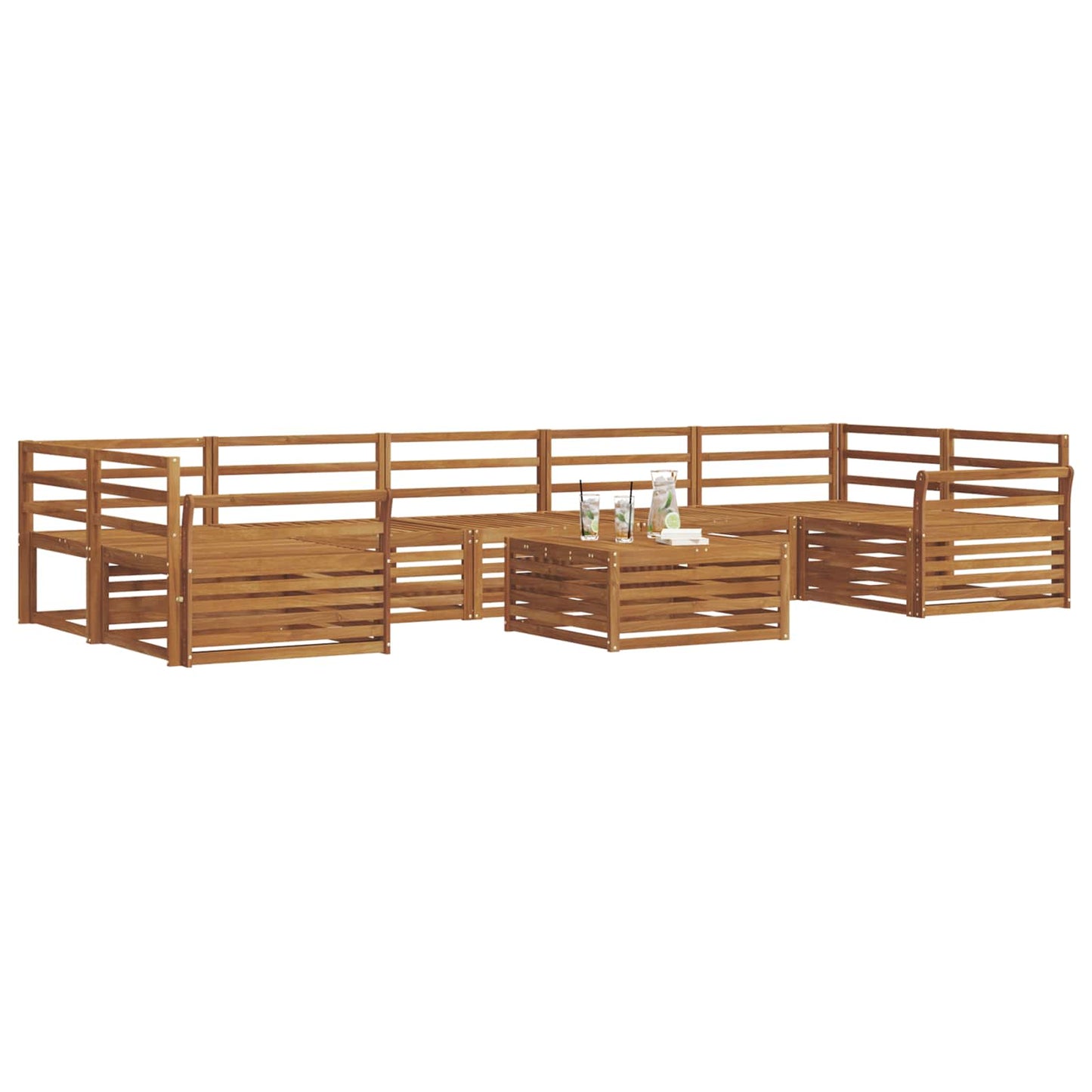 vidaXL Outdoor Sofa Set 8 pcs Natural Solid Acacia Wood