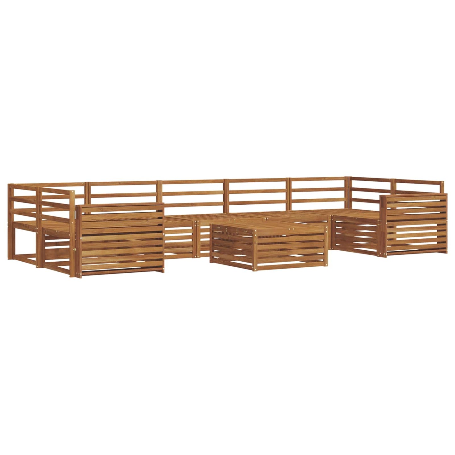 vidaXL Outdoor Sofa Set 8 pcs Natural Solid Acacia Wood