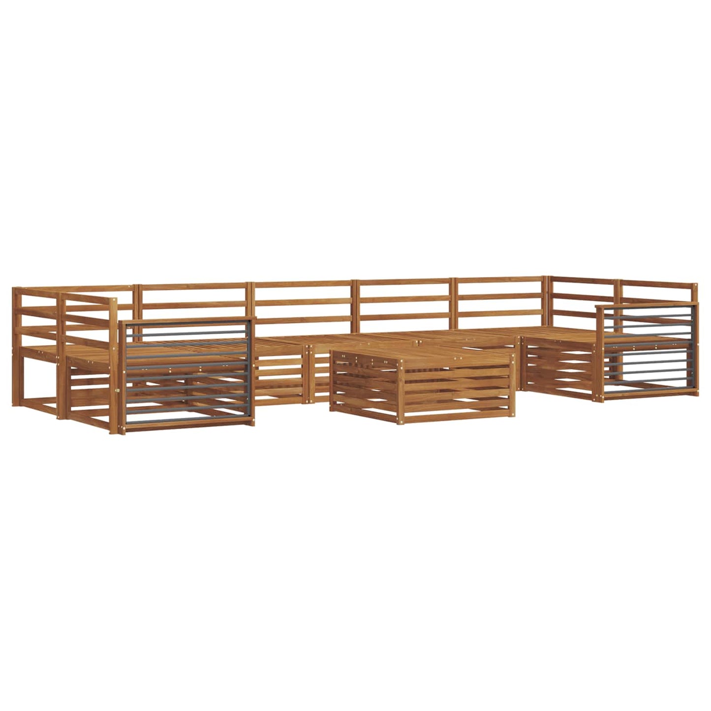 vidaXL Outdoor Sofa Set 8 pcs Natural Solid Acacia Wood
