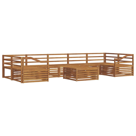 vidaXL Outdoor Sofa Set 8 pcs Natural Solid Acacia Wood