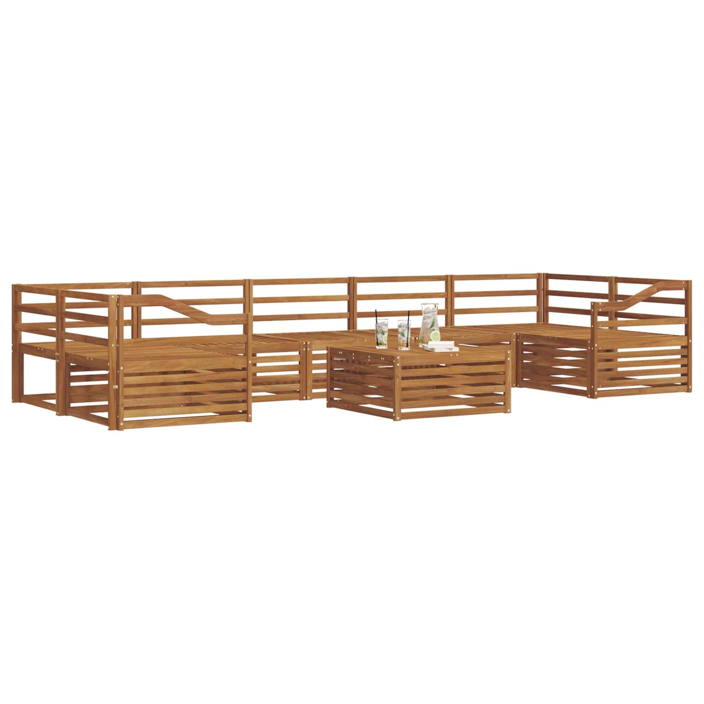 vidaXL Outdoor Sofa Set 8 pcs Natural Solid Acacia Wood