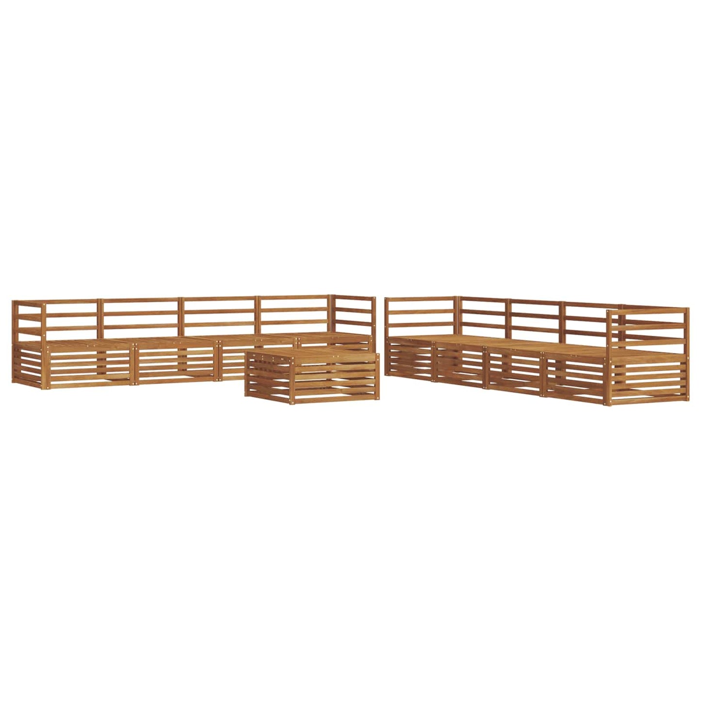vidaXL Outdoor Sofa Set 9 pcs Natural Solid Acacia Wood