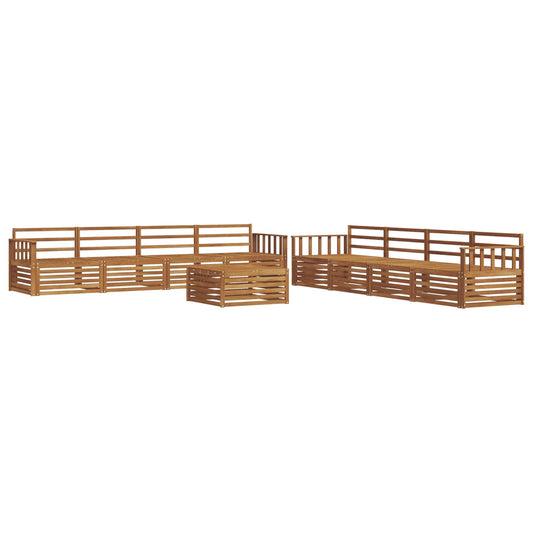 vidaXL Outdoor Sofa Set 9 pcs Natural Solid Acacia Wood