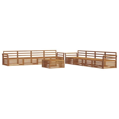 vidaXL Outdoor Sofa Set 9 pcs Natural Solid Acacia Wood