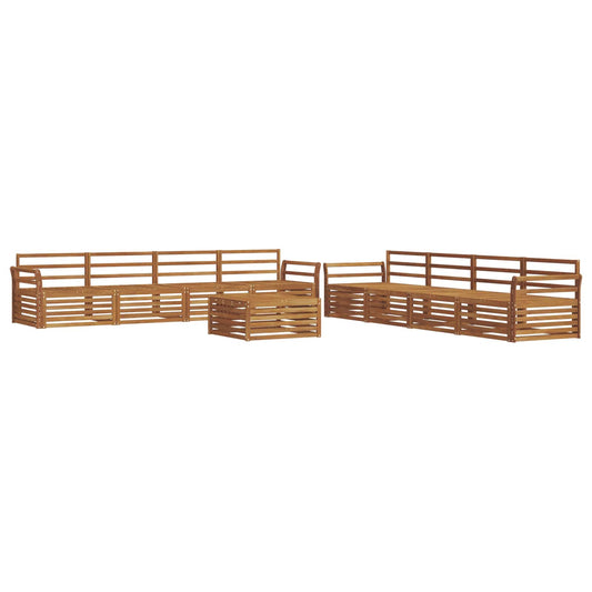 vidaXL Outdoor Sofa Set 9 pcs Natural Solid Acacia Wood