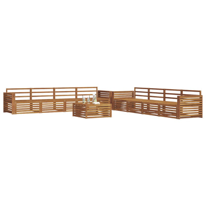 vidaXL Outdoor Sofa Set 9 pcs Natural Solid Acacia Wood
