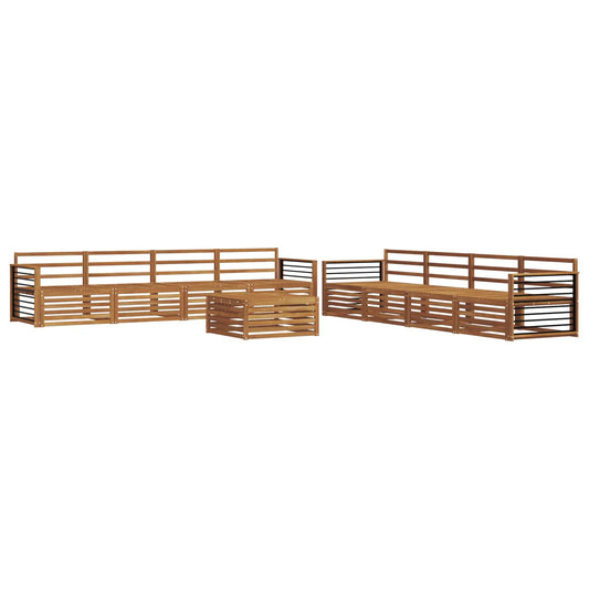 vidaXL Outdoor Sofa Set 9 pcs Natural Solid Acacia Wood