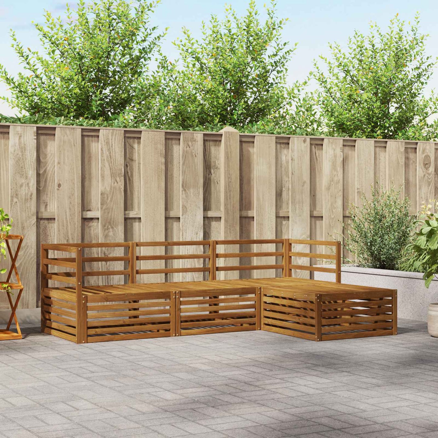 vidaXL Outdoor Sofa Set Natural 245.5 x 162.5 x 73 cm