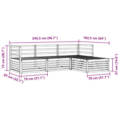 vidaXL Outdoor Sofa Set Natural 245.5 x 162.5 x 73 cm