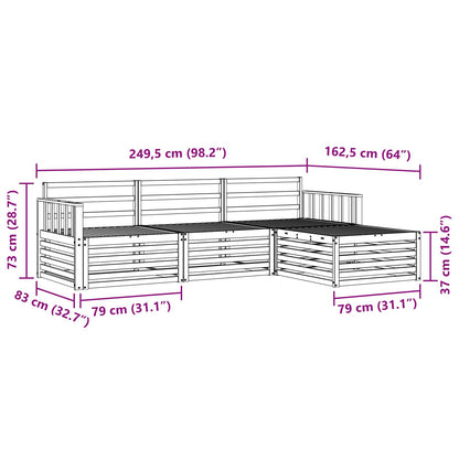 vidaXL Outdoor Sofa Set Natural 249.5 x 162.5 x 73 cm
