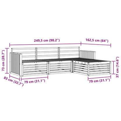 vidaXL Outdoor Sofa Set Natural 249.5 x 162.5 x 73 cm