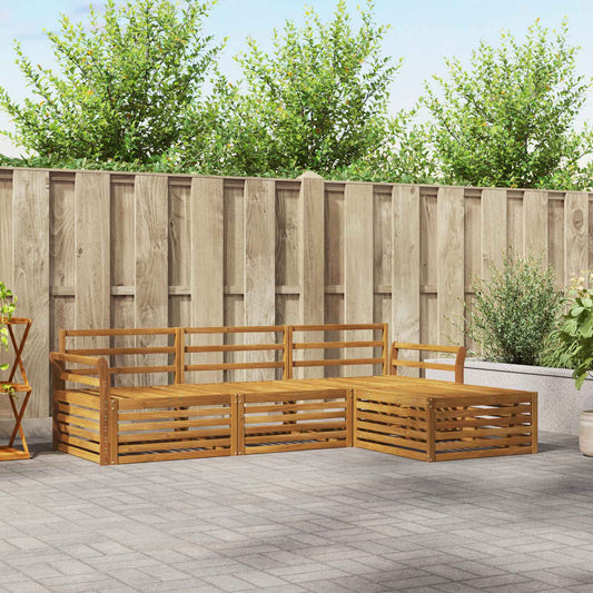 vidaXL Outdoor Sofa Set Natural 254 x 162.5 x 73 cm Solid Acacia Wood