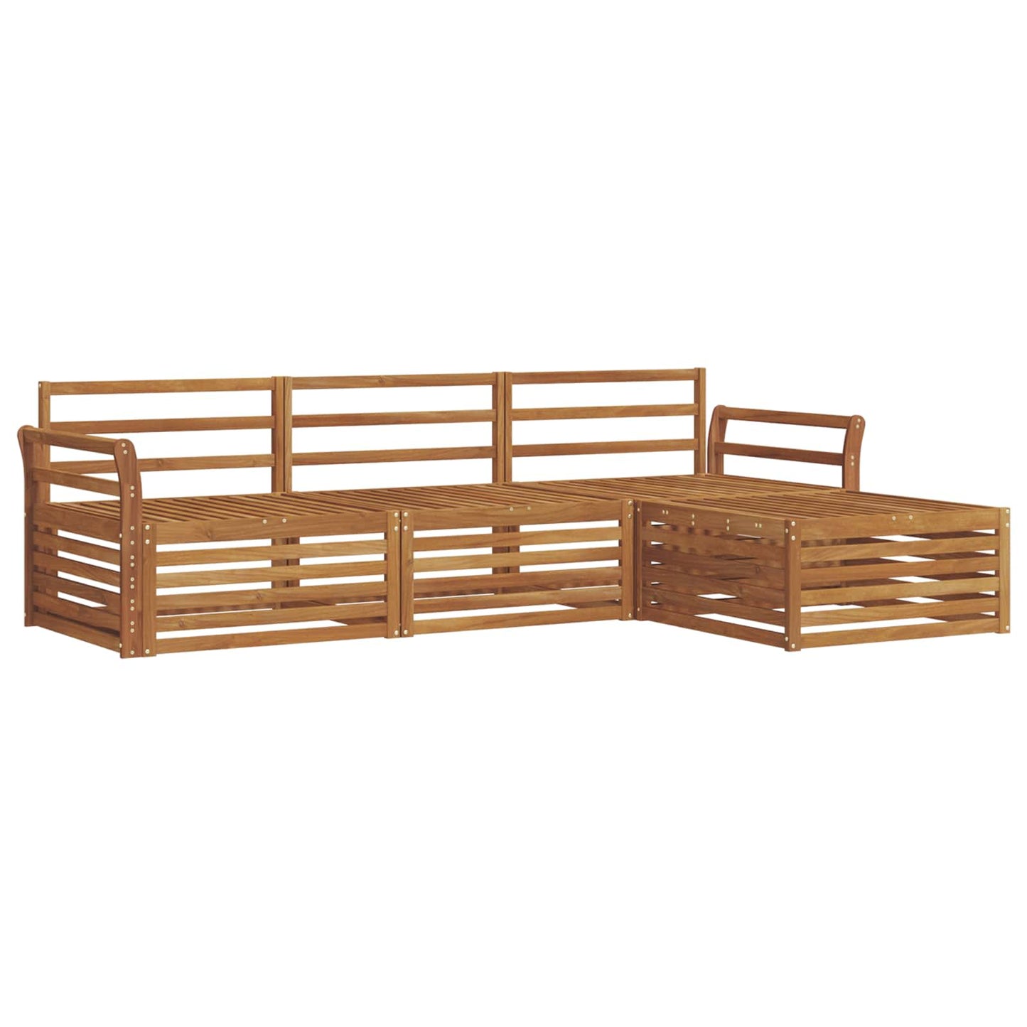 vidaXL Outdoor Sofa Set Natural 254 x 162.5 x 73 cm Solid Acacia Wood