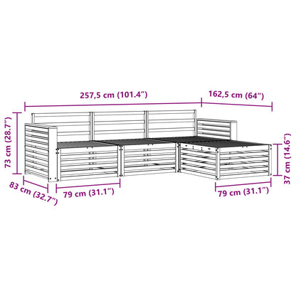 vidaXL Outdoor Sofa Set Natural 257.5 x 162.5 x 73 cm