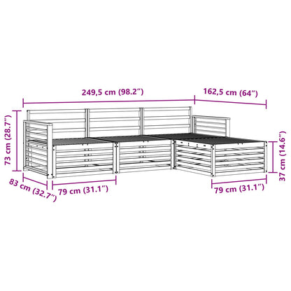 vidaXL Outdoor Sofa Set Natural 249.5 x 162.5 x 73 cm