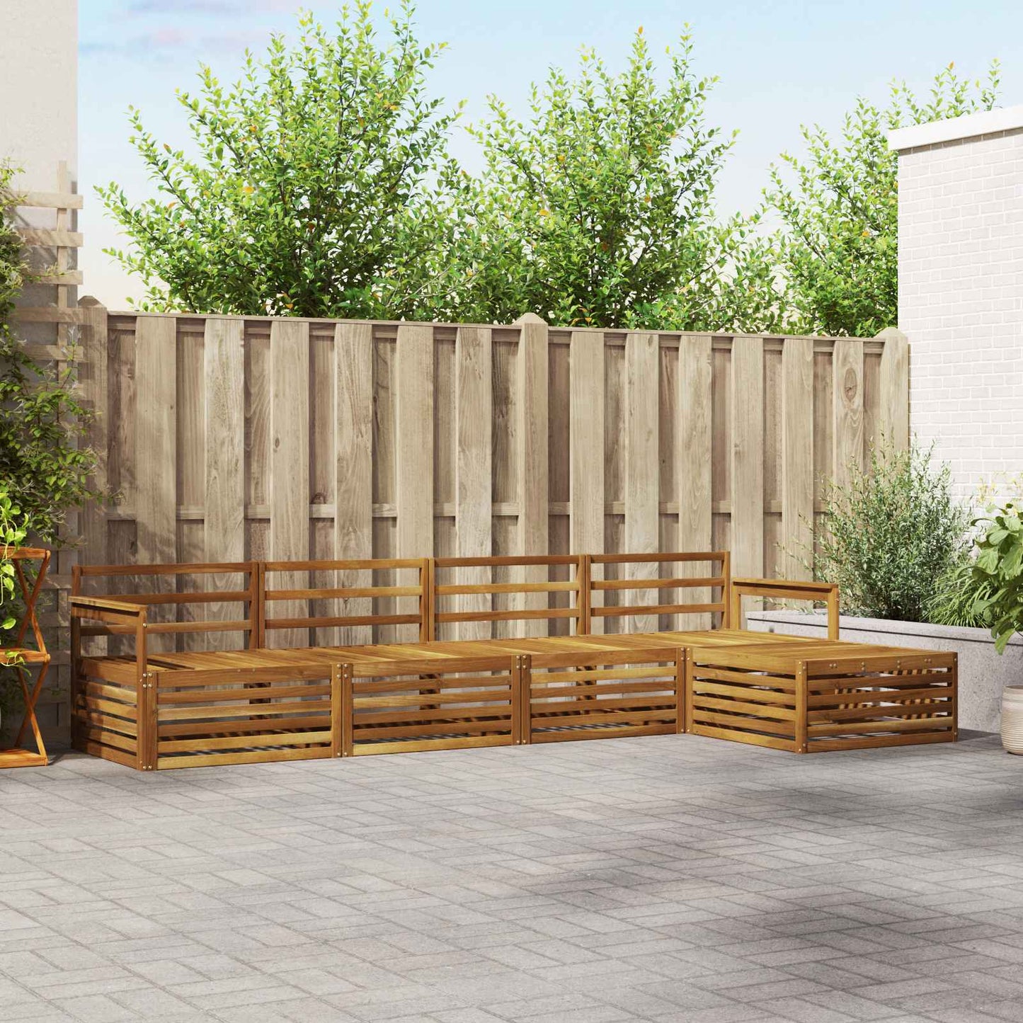 vidaXL Outdoor Sofa Set 5 pcs Natural