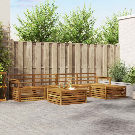 vidaXL Outdoor Sofa Set 6 pcs Natural Solid Acacia Wood