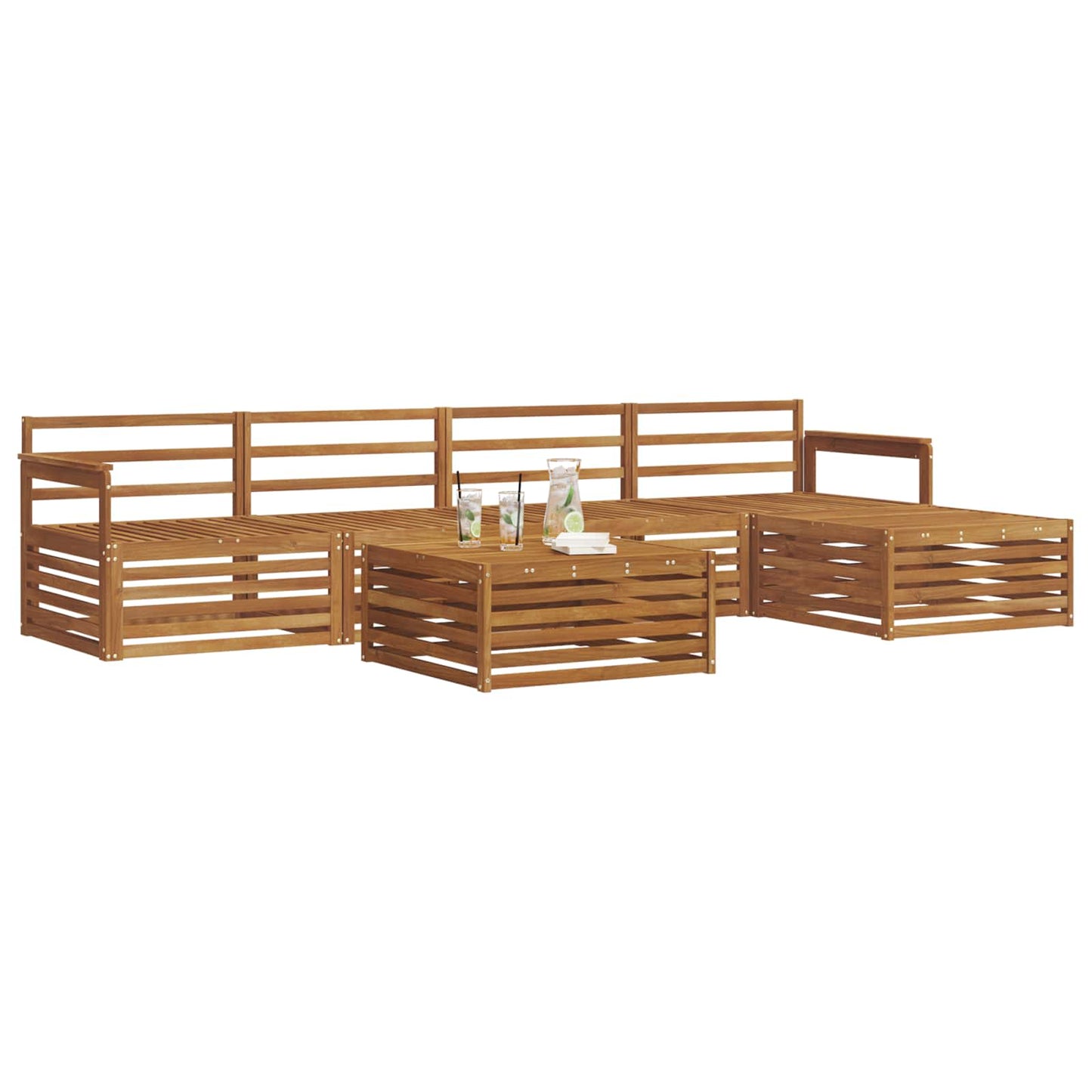 vidaXL Outdoor Sofa Set 6 pcs Natural Solid Acacia Wood
