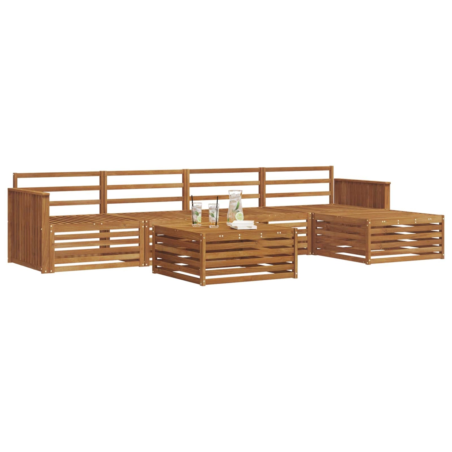 vidaXL Outdoor Sofa Set 6 pcs Natural Solid Acacia Wood